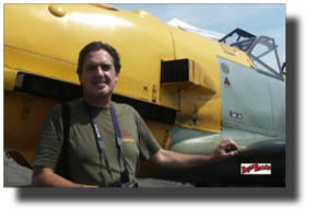 Model Maker and the real thing. Guillermo Rojas Bazán and Messerschmitt Bf 109 E-4.